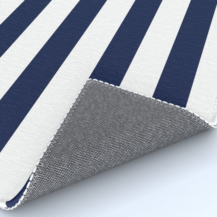 Nautical Navy Blue and White Stripes Rug Gallery Image 4