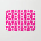 Mod Links Retro Geometric Pattern in Hot Pink and White  Bath Mat Gallery Image 1