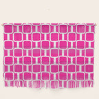 Mod Links Retro Geometric Pattern in Hot Pink and White  Wall Hanging Gallery Image 1