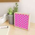 Mod Links Retro Geometric Pattern in Hot Pink and White  Mini Art Print Gallery Image 2
