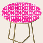 Mod Links Retro Geometric Pattern in Hot Pink and White  Side Table Gallery Image 2