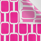 Mod Links Retro Geometric Pattern in Hot Pink and White  Wall Tapestry Gallery Image 3