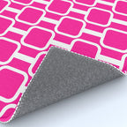 Mod Links Retro Geometric Pattern in Hot Pink and White  Rug Gallery Image 4