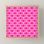 Mod Links Retro Geometric Pattern in Hot Pink and White  Mini Art Print Gallery Image 1