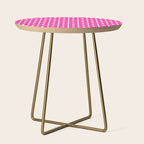 Mod Links Retro Geometric Pattern in Hot Pink and White  Side Table Gallery Image 1