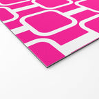 Mod Links Retro Geometric Pattern in Hot Pink and White  Welcome Mat Gallery Image 2