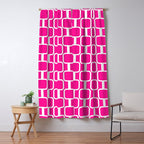 Mod Links Retro Geometric Pattern in Hot Pink and White  Window Curtain Gallery Image 5