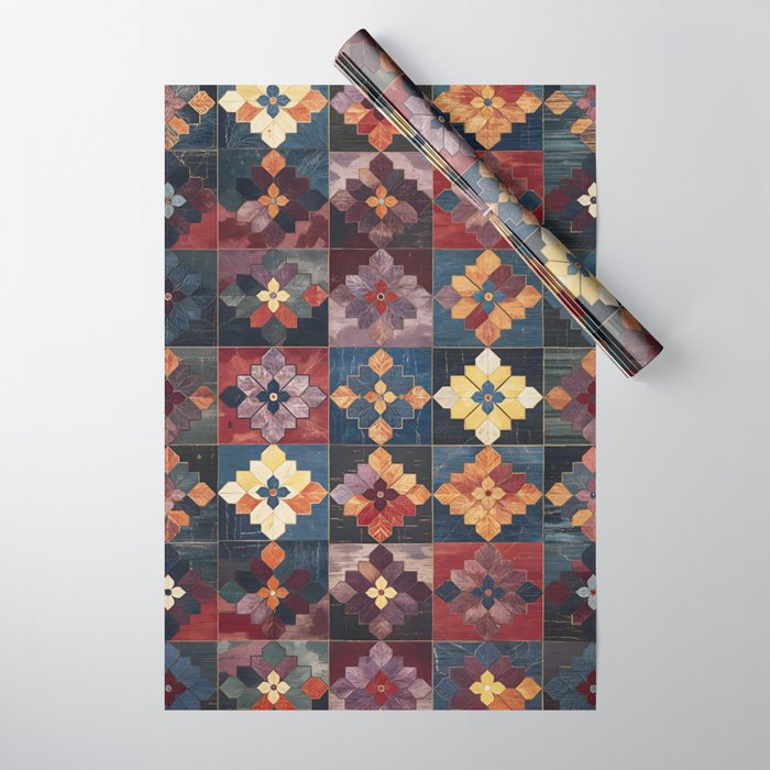 Amethyst Trail Patchwork Wrapping Paper Gallery Image 1