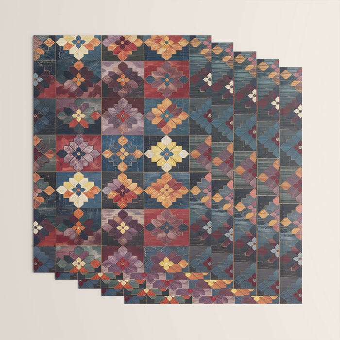Amethyst Trail Patchwork Wrapping Paper Gallery Image 3