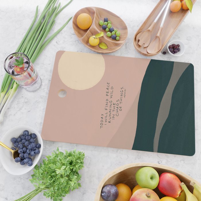 "Today I Will Find Peace Running Wild In The Chaos Of Things." Cutting Board Gallery Image 2