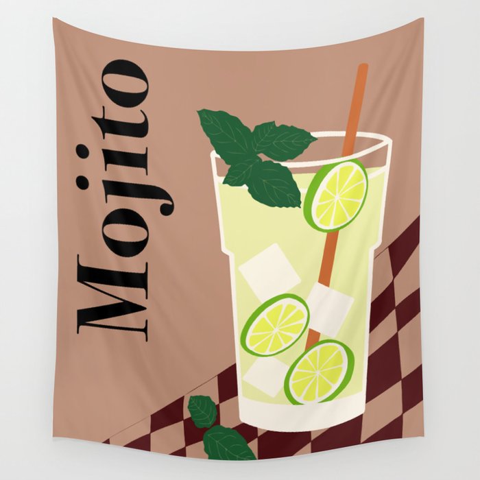 Mojito Cocktail Wall Tapestry Gallery Image 1