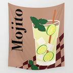Mojito Cocktail Wall Tapestry Gallery Image 4