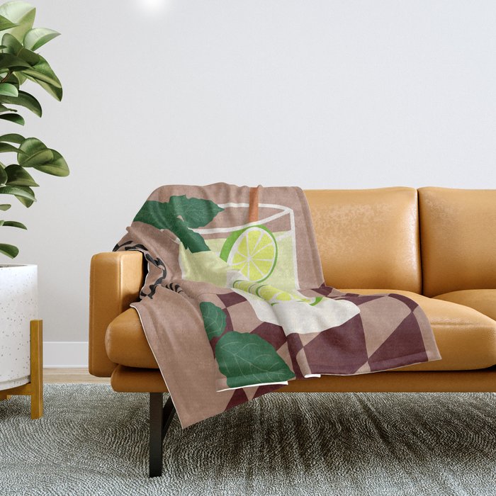 Mojito Cocktail Throw Blanket Gallery Image 1