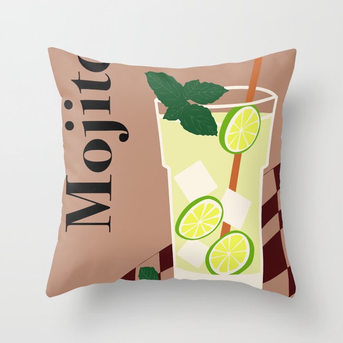 Mojito Cocktail Throw Pillow Gallery Image 1