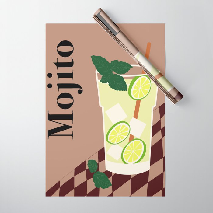Mojito Cocktail Wrapping Paper Gallery Image 1