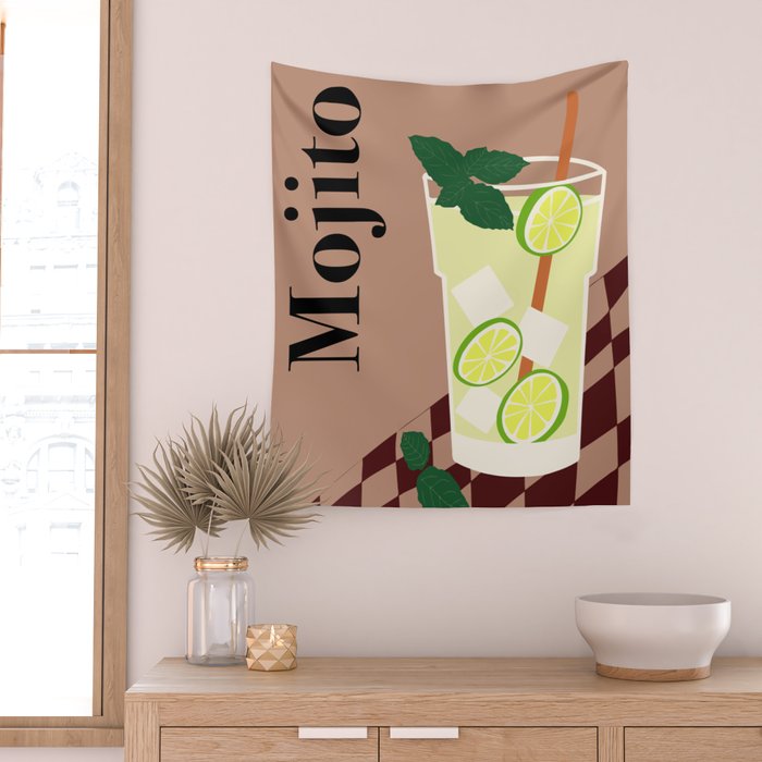 Mojito Cocktail Wall Tapestry Gallery Image 2