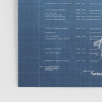 Apollo 11 Saturn V Blueprint in High Resolution (light blue) Poster Gallery Image 3