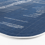 Apollo 11 Saturn V Blueprint in High Resolution (light blue) Bath Mat Gallery Image 3