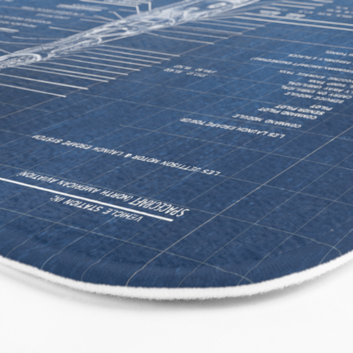 Apollo 11 Saturn V Blueprint in High Resolution (light blue) Bath Mat Gallery Image 3