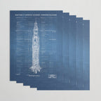 Apollo 11 Saturn V Blueprint in High Resolution (light blue) Wrapping Paper Gallery Image 3