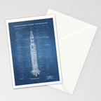 Apollo 11 Saturn V Blueprint in High Resolution (light blue) Stationery Card Gallery Image 2