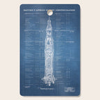Apollo 11 Saturn V Blueprint in High Resolution (light blue) Cutting Board Gallery Image 1