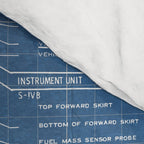 Apollo 11 Saturn V Blueprint in High Resolution (light blue) Comforter Gallery Image 4