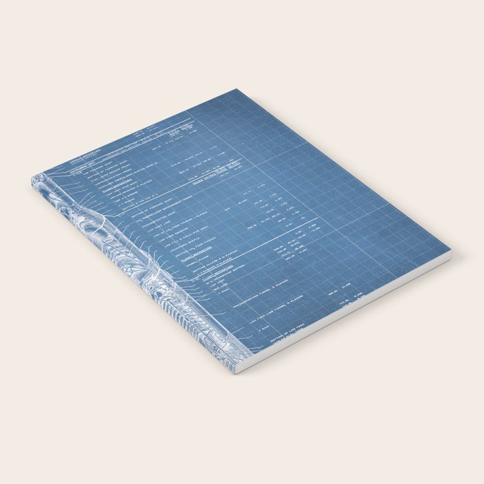 Apollo 11 Saturn V Blueprint in High Resolution (light blue) Notebook Gallery Image 2