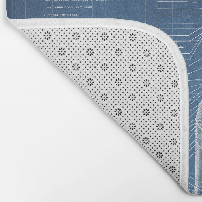Apollo 11 Saturn V Blueprint in High Resolution (light blue) Bath Mat Gallery Image 2