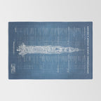 Apollo 11 Saturn V Blueprint in High Resolution (light blue) Rug Gallery Image 2