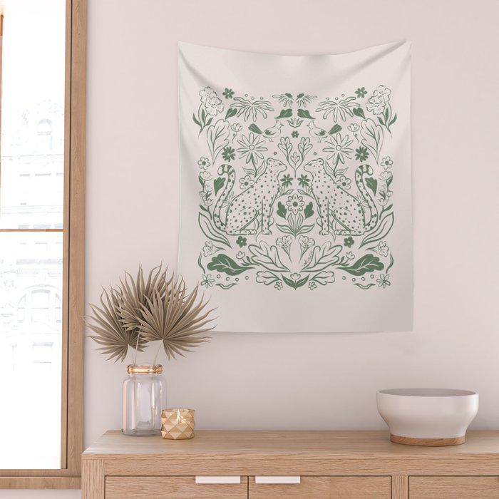 All About Balance Lines (olive) Wall Tapestry Gallery Image 2