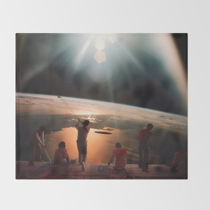 Golfers In Space Throw Blanket Gallery Image 2