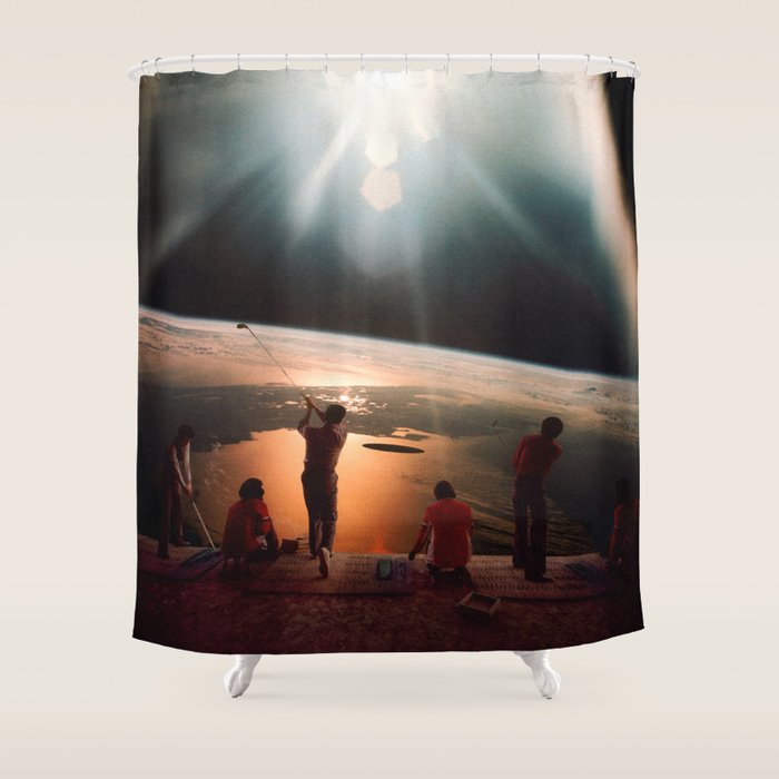 Golfers In Space Shower Curtain Gallery Image 1