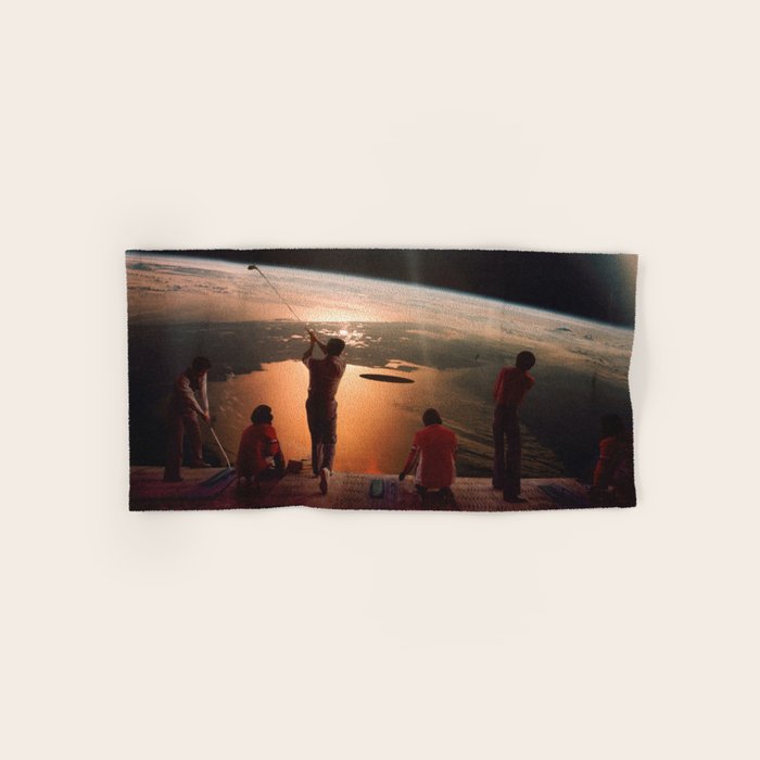 Golfers In Space Bath Towel Gallery Image 1