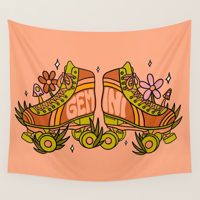 Gemini Roller Skate Wall Tapestry Gallery Image 4
