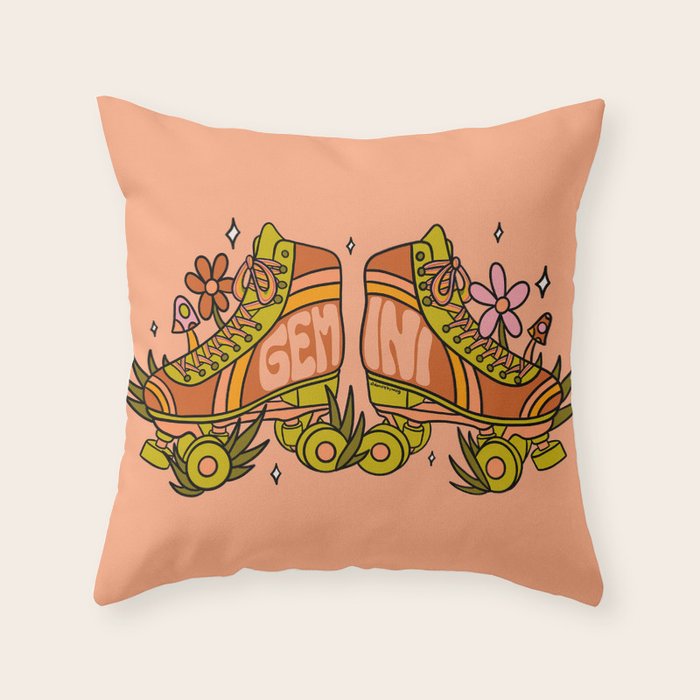 Gemini Roller Skate Throw Pillow Gallery Image 6