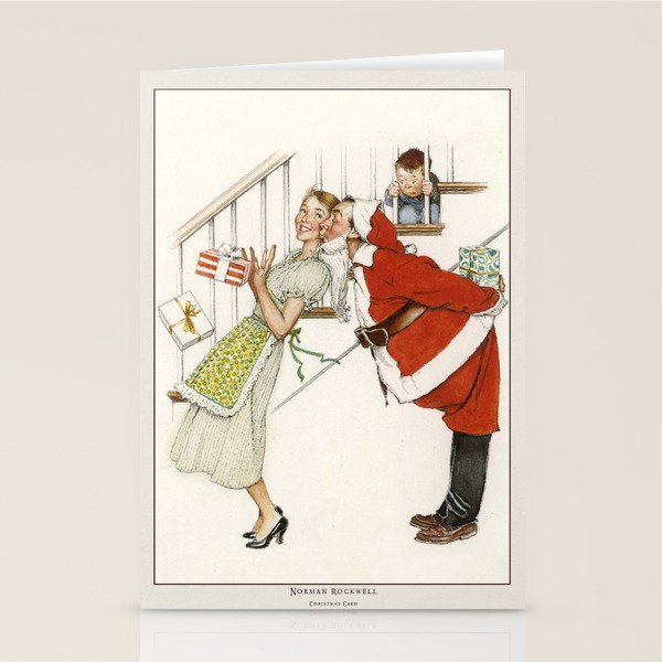 Vintage Christmas Poster-Christmas Card-Norman Rockwell 2. Stationery Card