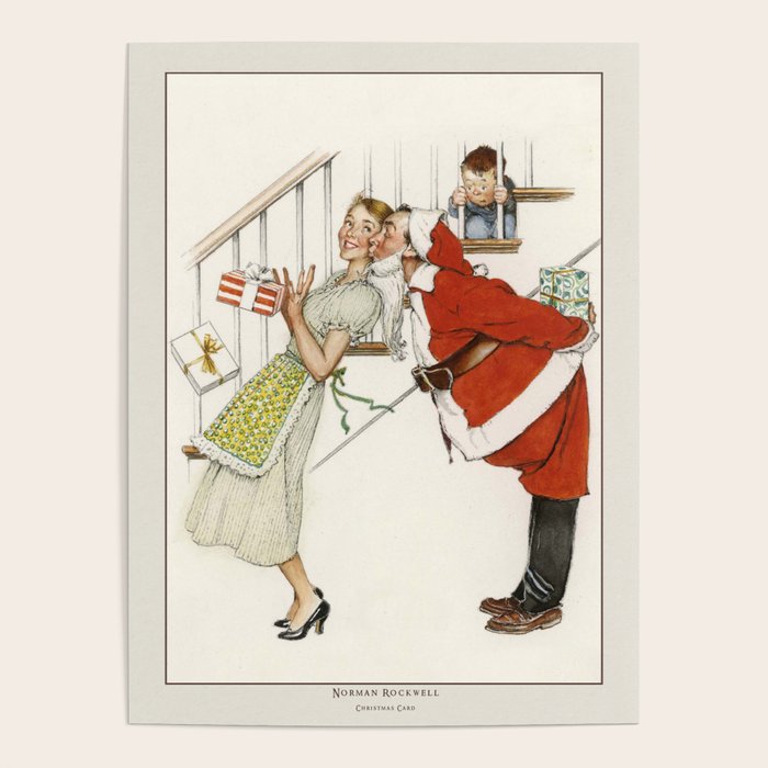 Vintage Christmas Poster-Christmas Card-Norman Rockwell 2. Poster Gallery Image 1
