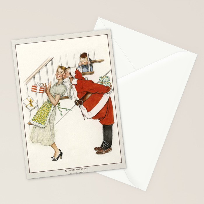 Vintage Christmas Poster-Christmas Card-Norman Rockwell 2. Stationery Card Gallery Image 2