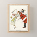 Vintage Christmas Poster-Christmas Card-Norman Rockwell 2. Mini Art Print Gallery Image 1