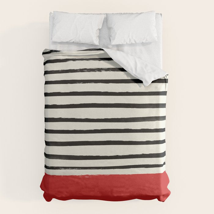 Red Chili x Stripes Duvet Cover