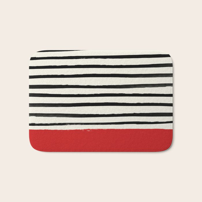 Red Chili x Stripes Bath Mat Gallery Image 1