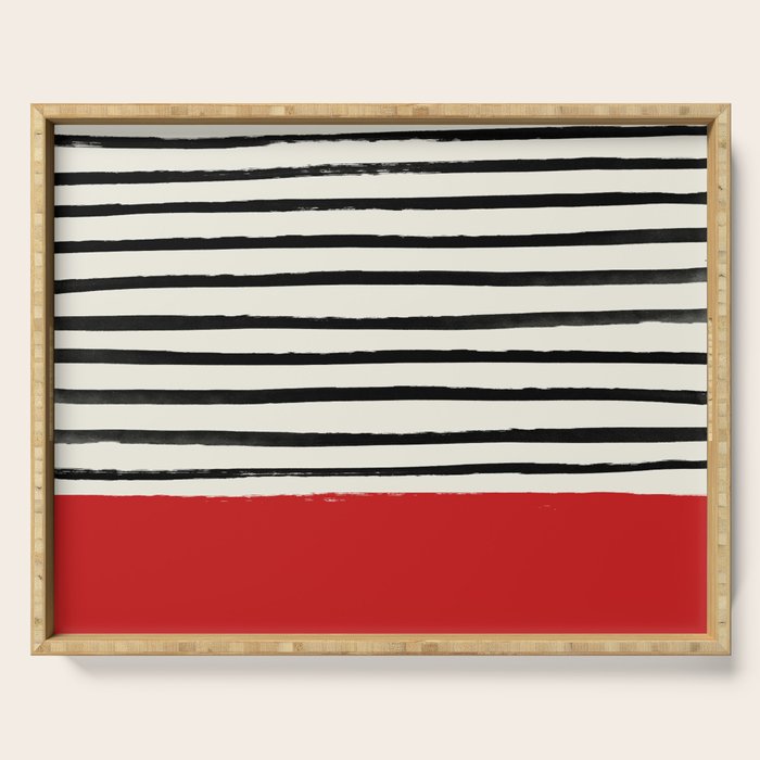 Red Chili x Stripes Serving Tray Gallery Image 1