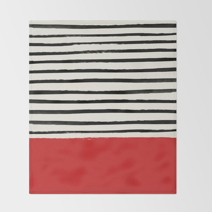 Red Chili x Stripes Throw Blanket Gallery Image 2