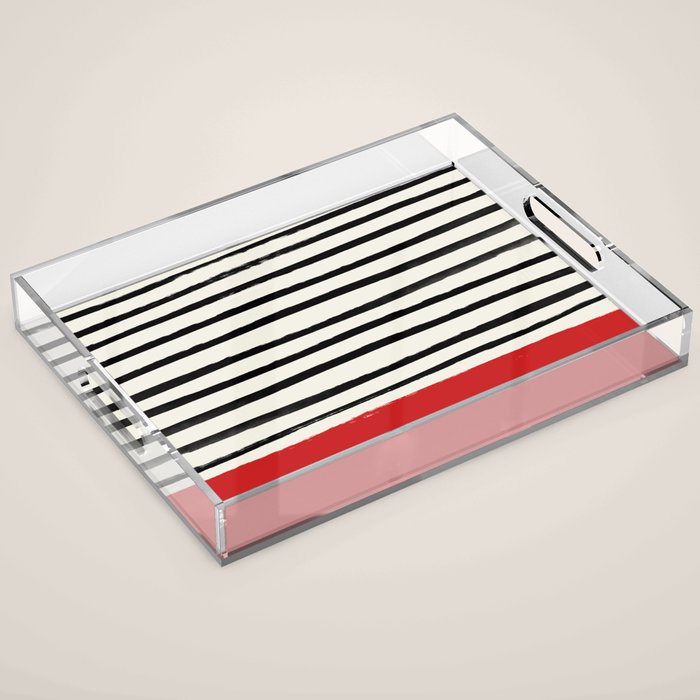 Red Chili x Stripes Acrylic Tray Gallery Image 1