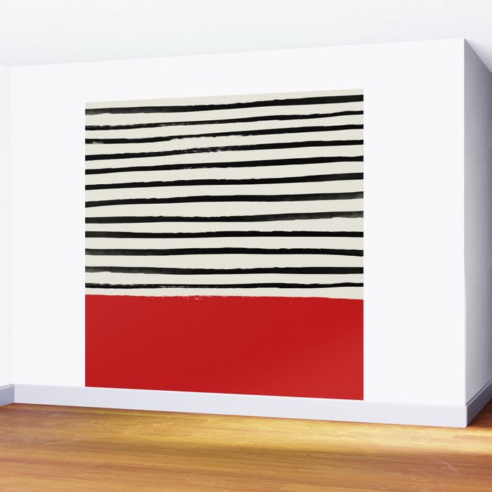 Red Chili x Stripes Wall Mural Gallery Image 2