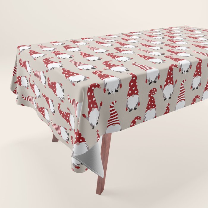 Christmas Gnomes Polka Pattern Tablecloth Gallery Image 1