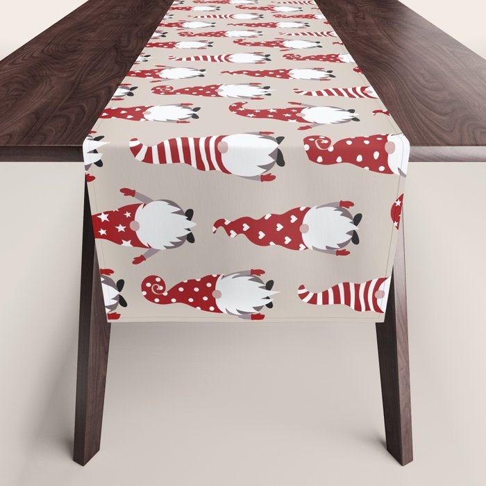 Christmas Gnomes Polka Pattern Table Runner Gallery Image 1