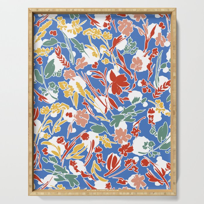 Wild colorful flowery meadow B Serving Tray Gallery Image 1