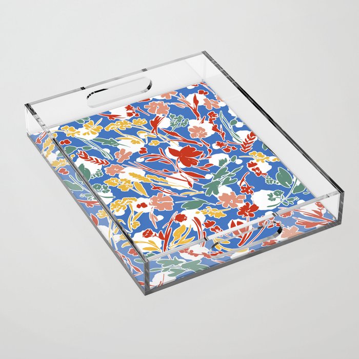 Wild colorful flowery meadow B Acrylic Tray Gallery Image 1